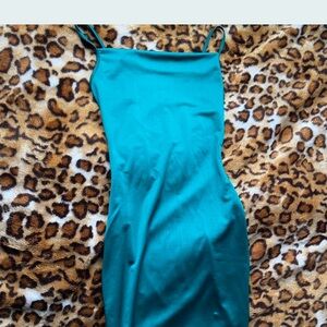 Stylish Green Satin Dress